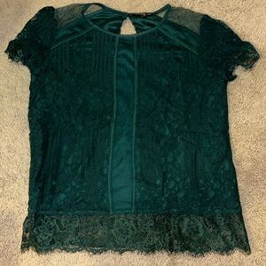 Express green lace top — size S